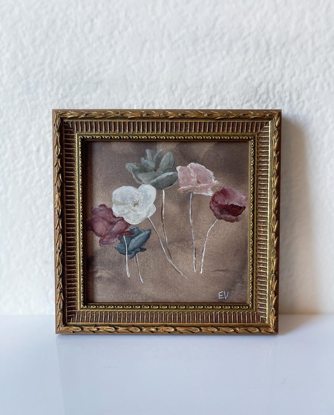 Floral Art 02 Vintage Gold Frame / Gallery Wall Art / Vintage Frame