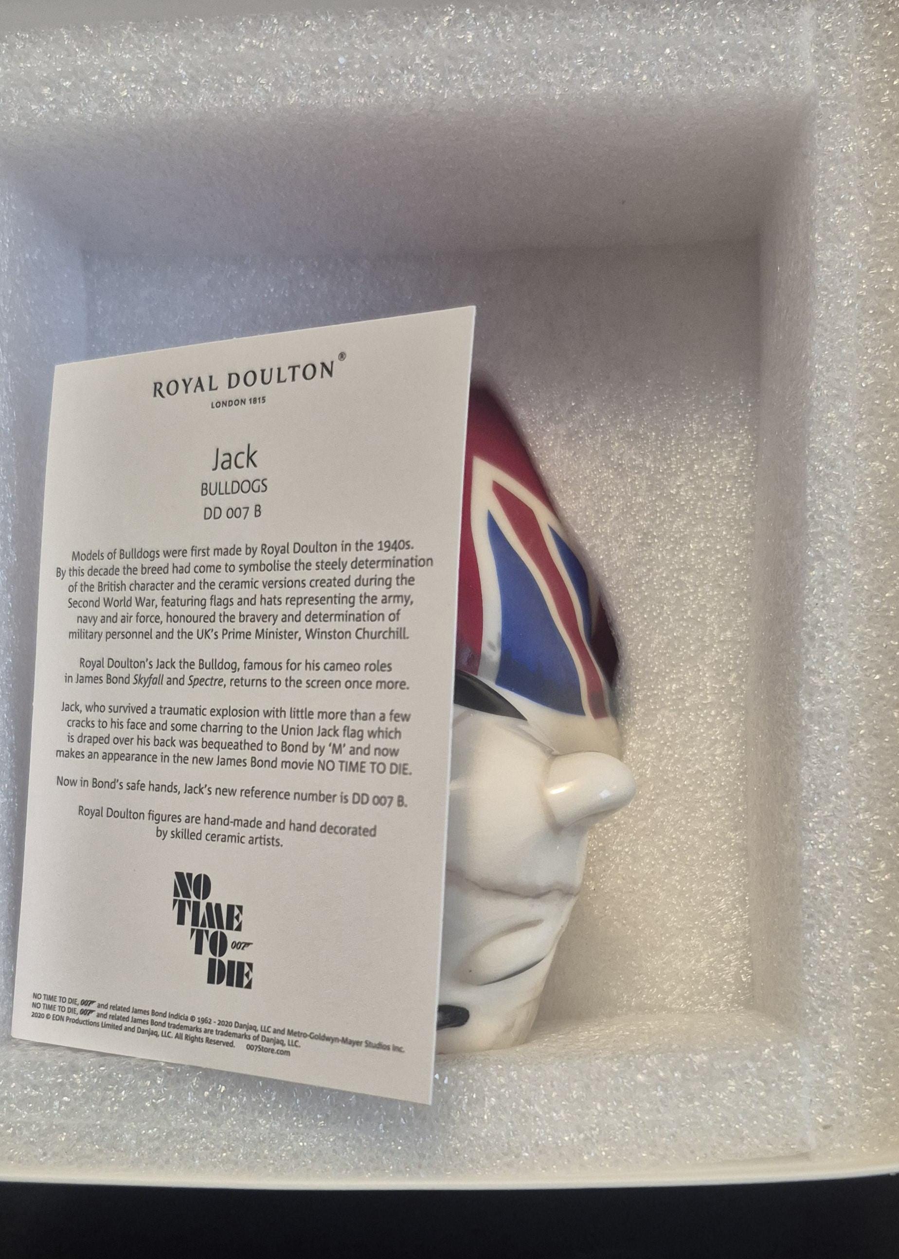 Royal Doulton Jack the Bulldog .no Time to Die. DD 007 B. Brand