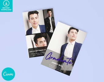 Editable Graduation Announcement Card | Canva Template (Digital Download)
