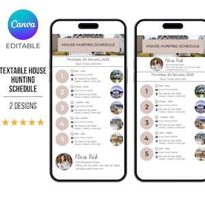 Textable DIGITAL BUYER SHOWING Schedule, Textable House Hunting Schedule, Real Estate Marketing, House Tour Schedule, Home Showing Schedule