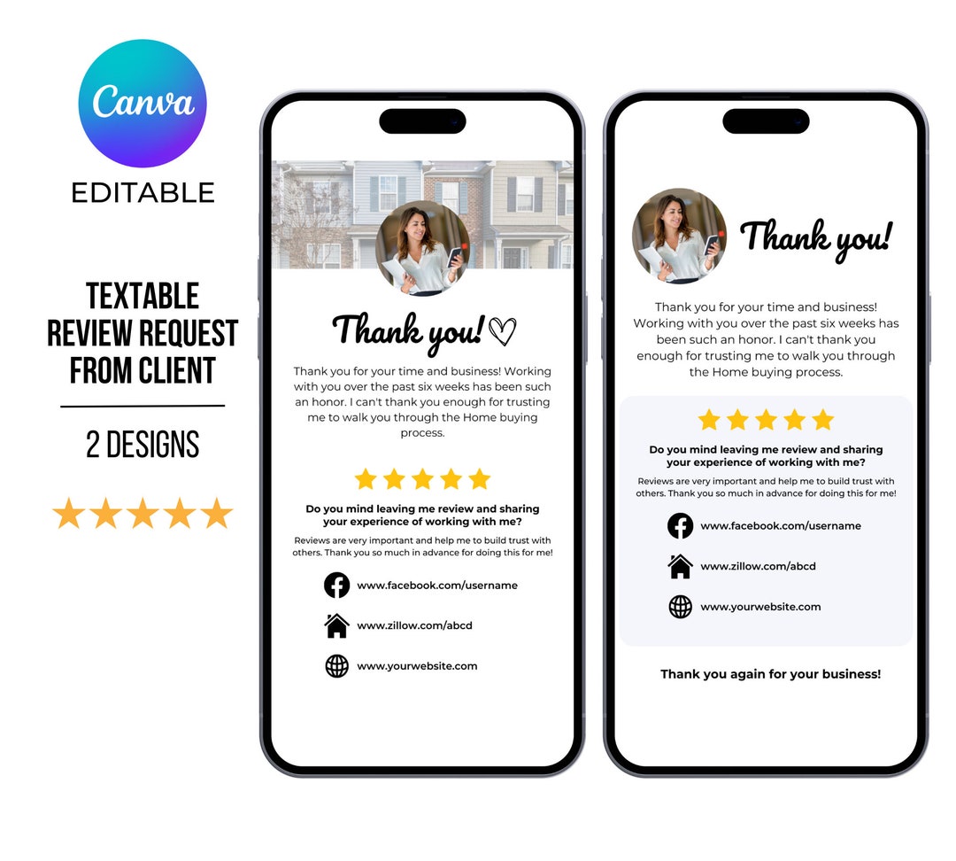 Client Review Request Template for Real Estate Agents | Textable Review ...