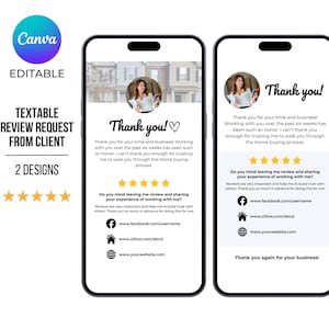 Tekstbaar recensieverzoek van klant, makelaar, makelaarsmarketing, marketing via sms voor onroerend goed