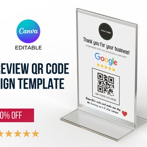 Business Bewertung anfordern, Fragen Sie nach Bewertung QR-Code-Zeichen Canva Vorlage, Google Bewertung Zeichen, Facebook Bewertung, Bewertung Kauf Anfrage