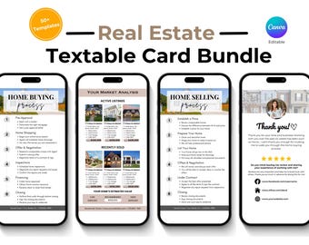 Real Estate Textable Card Bundle | Digital Business Cards with Links | Realtor Text Message Templates