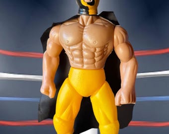 Figura Vintage Pierrot Luchador, Héroes de la Lucha Libre, 10.5"