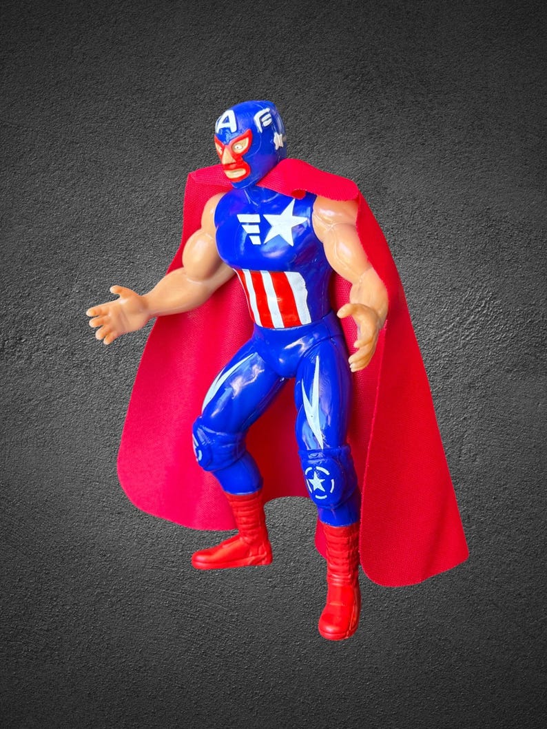 Figura de Capitán América luchadora de 18 cm de altura. imagen 3