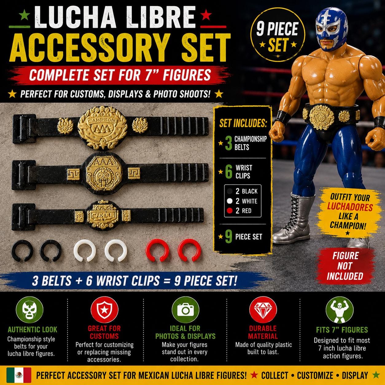 WWE フィギュア用　ベルトセット Wwe Figures Belts - Etsy