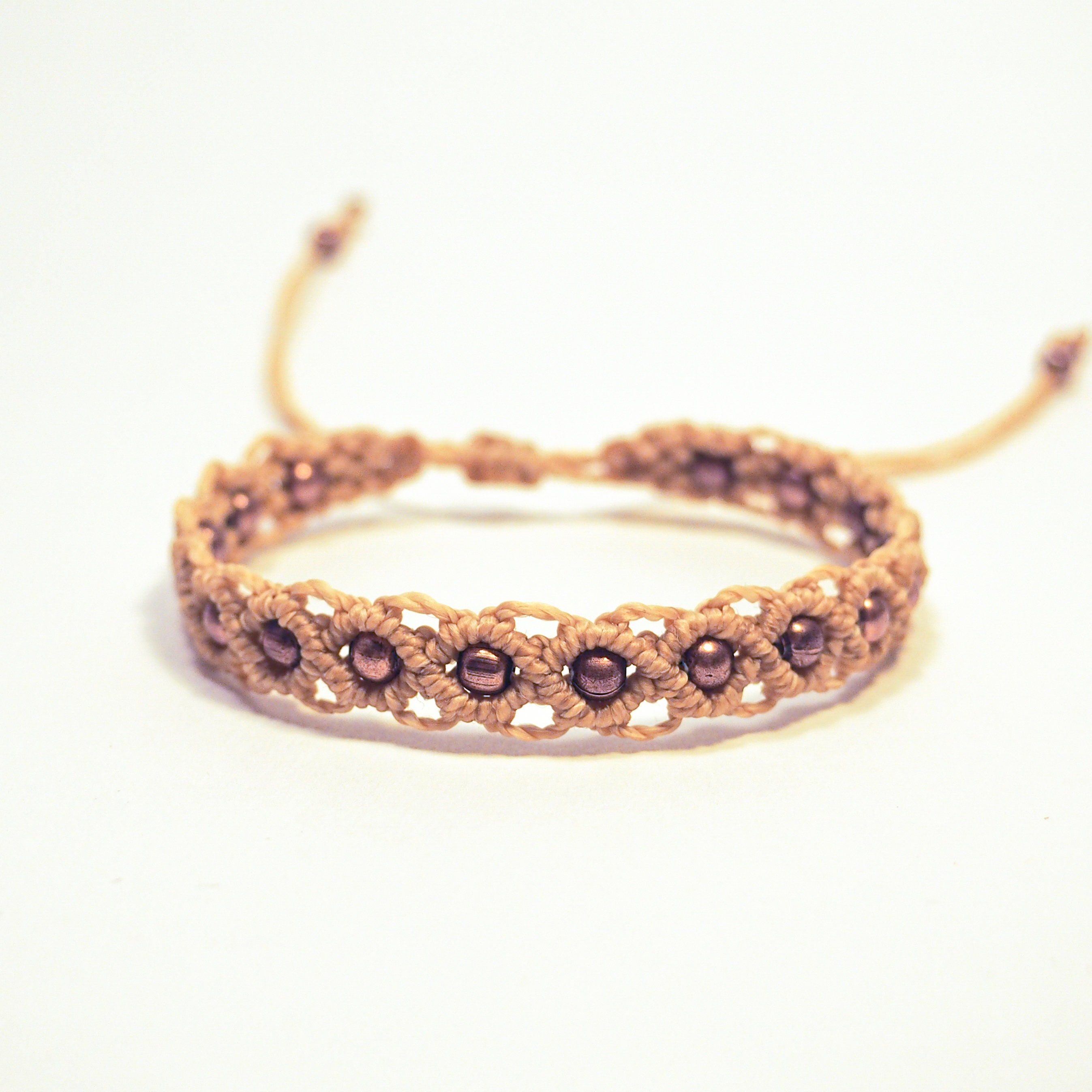 Macrame Bracelet with Beads Various Colors & Beads Etsy