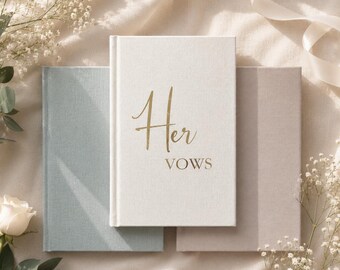 Personalised Linen Wedding Vow Books, His and Her Vows, Custom Linen Vow Book Set, Wedding Ceremony Keepsake, Engagement Gift