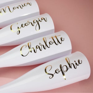 Personalised Champagne Flute, Plastic Prosecco Glass, 200ml Party Flutes, Hen do, Bridesmaid gift image 8