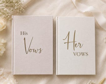 Personalised Linen Wedding Vow Books, His and Her Vows, Custom Linen Vow Book, Wedding Ceremony Keepsake, Engagement Gift