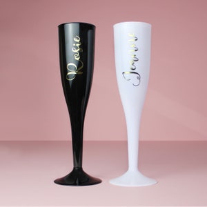 Personalised Champagne Flute, Plastic Prosecco Glass, 200ml Party Flutes, Hen do, Bridesmaid gift image 4