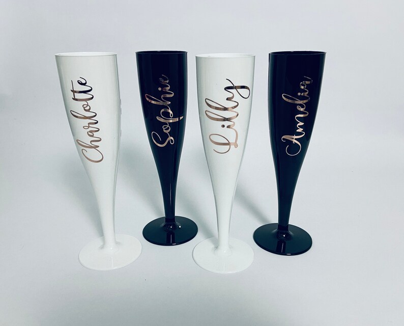 plastic champagne flutes personalised