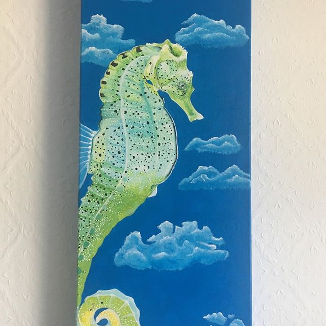 Unique Seahorse Painting. Handpainted Acrylic art piece on Etsy