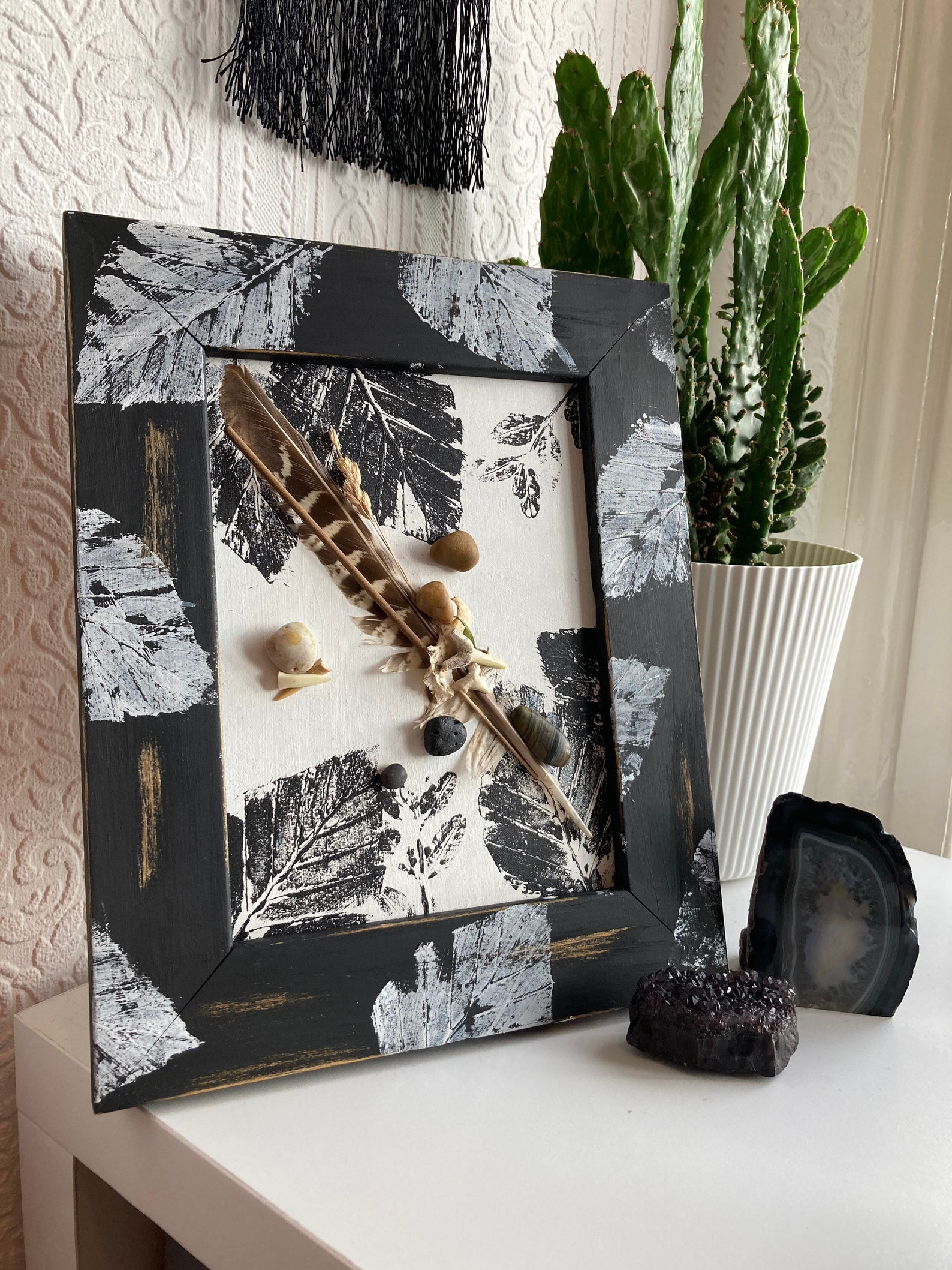 Unique nature inspired frame painting collage Etsy