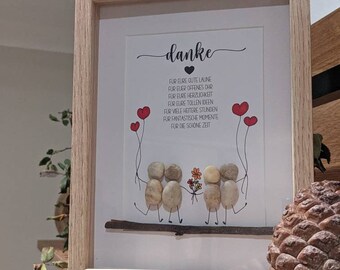 Personalizable stone picture, gift for girlfriend, gift for mom, say thank you, gift for best man, educator