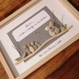 Personalizable stone picture, large picture 21 x 29 cm, gift for grandparents, gift for grandma and grandpa, say thank you, Christmas gift