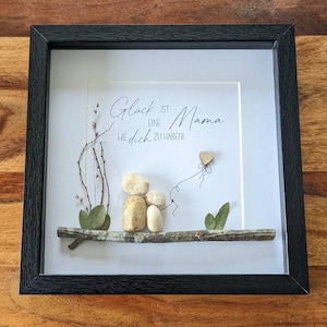 Stone picture, personalizable picture, frame in wood look & glass pane, mom, mother, Mother's Day gift, special gift, Mother's Day
