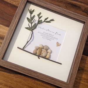 Stone Image 26 x 26 cm Wood Effect Frame & Glass Pane Family Home Housewarming Gift Birthday Gift Wedding Gift