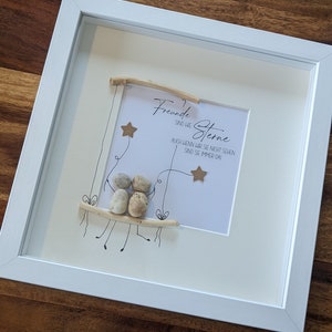 Personalizable stone picture 26 x 26 cm/glass pane, gift for girlfriend, gift for best friend, to say thank you, gift for best man