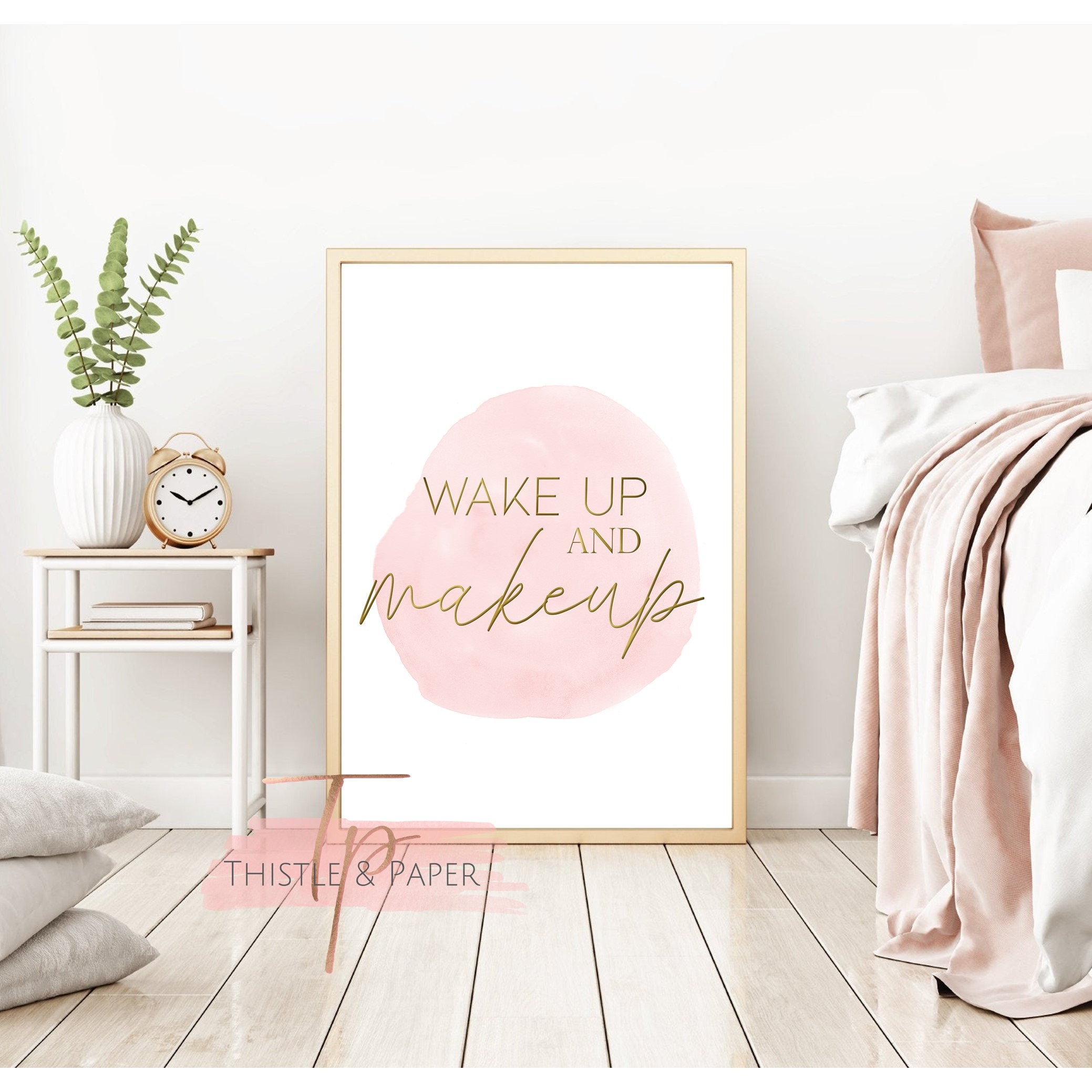 Wakeup und Makeup Kunstdruck. Girly Wand dekor. A4 30cm | Etsy