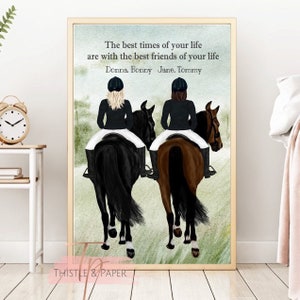 Horse and Girls Gift Personalised Print. Horse Best Friend. Pony Gift. Equestrian Gift. Horse Friends. Riding Girls. Horse Mum. First Pony