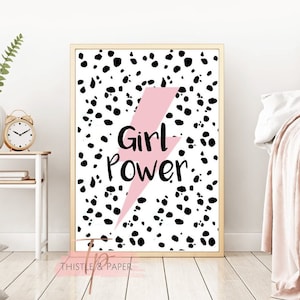 Dalmation Wall Art Print. Girls Bedroom. Pink Wall Art. Newborn Room Decor. Girls Nursery. Girl Power. Baby Girl Bedroom. Girls Quote Prints