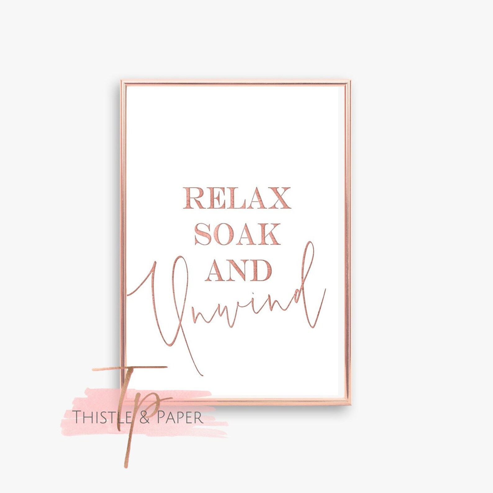 Rose Gold Bathroom Wall Art Prints Toilet Prints Home Etsy