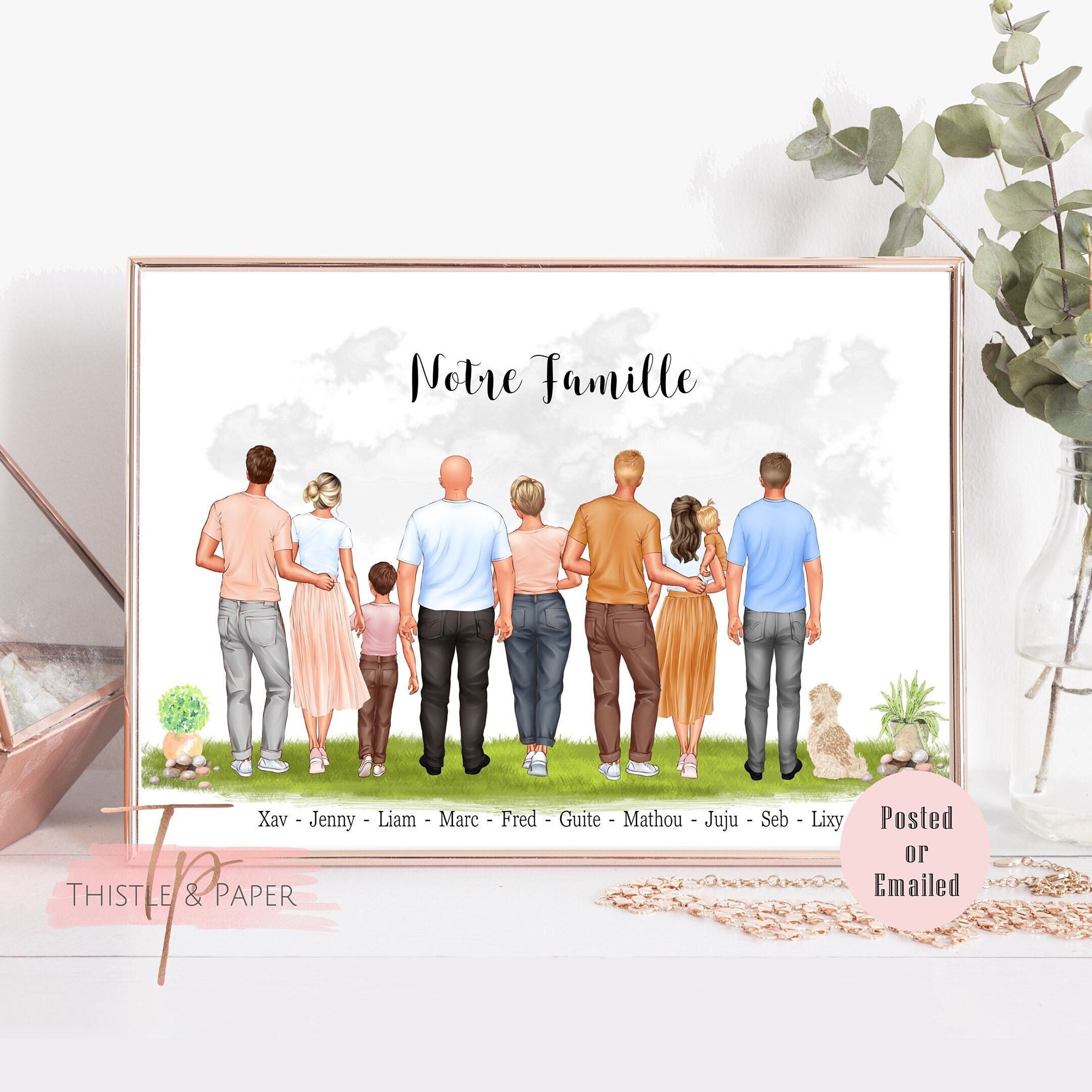 Personalised Family Print Wall Art With Pets. Cartoon Family - Etsy Personalised Family Print Wall Art With Pets. Cartoon Family - Etsy