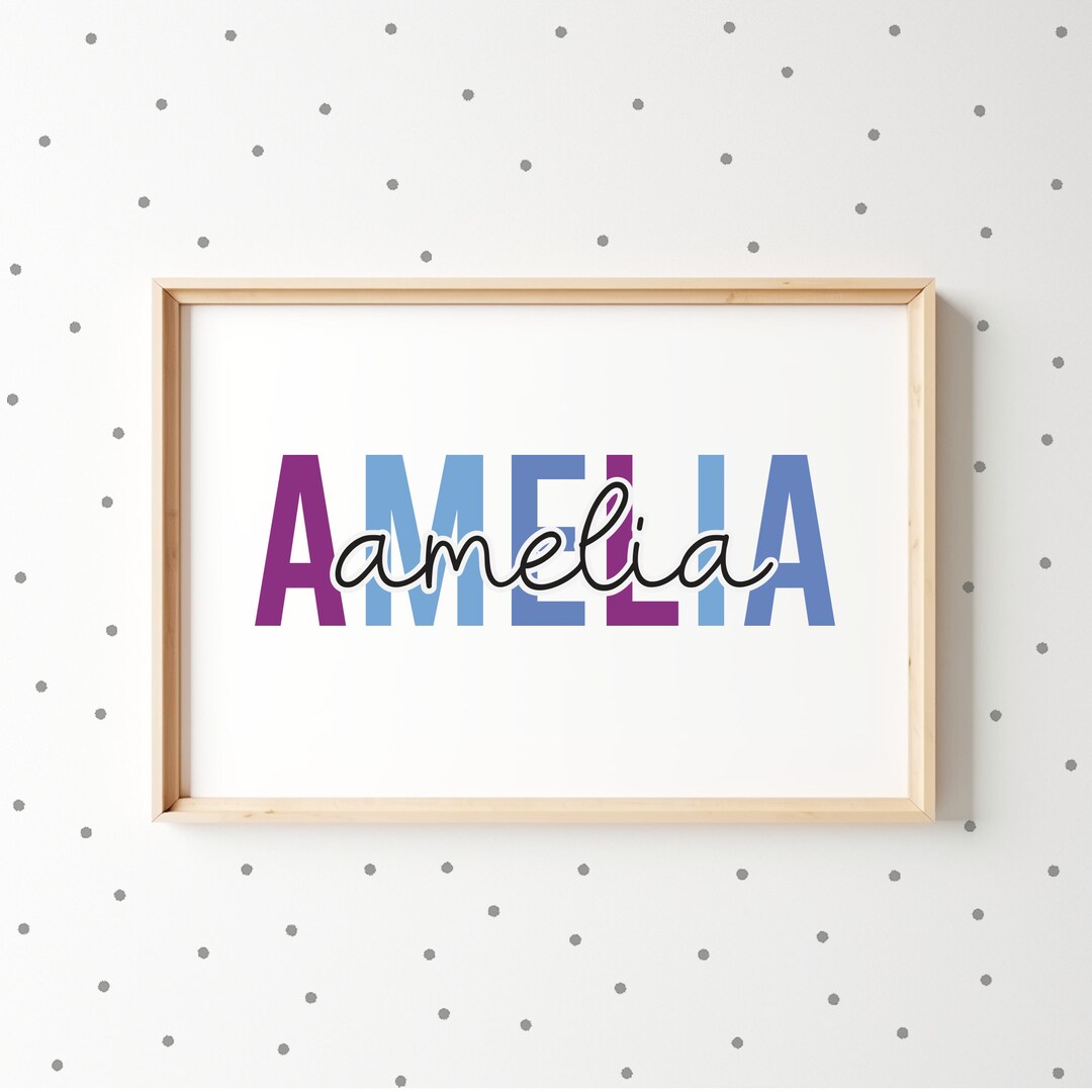 Kids Name Print Name Printable Girls Room Wall Decor - Etsy