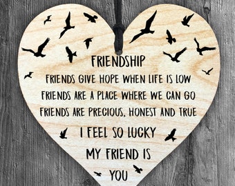 Personalised Best Friend Friendship Birthday Plaque Wooden Block With Photo