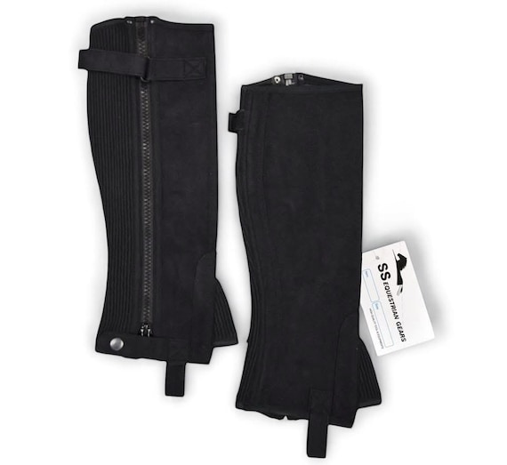 Half Chaps Medium Size Amara Chaps Horse Riding Chaps Equestrian Black