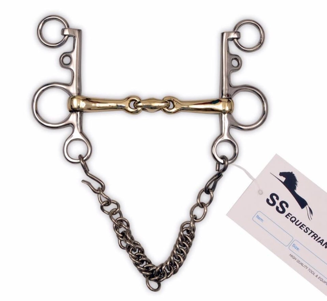 Double Jointed Pelham Bit Lozenge Coppermix Mouthpiece Horse Etsy