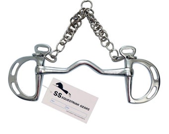Bocado Kimberwick para caballos / Bocado de acero inoxidable de paso medio/bajo / Bocados ecuestres Kimblewick