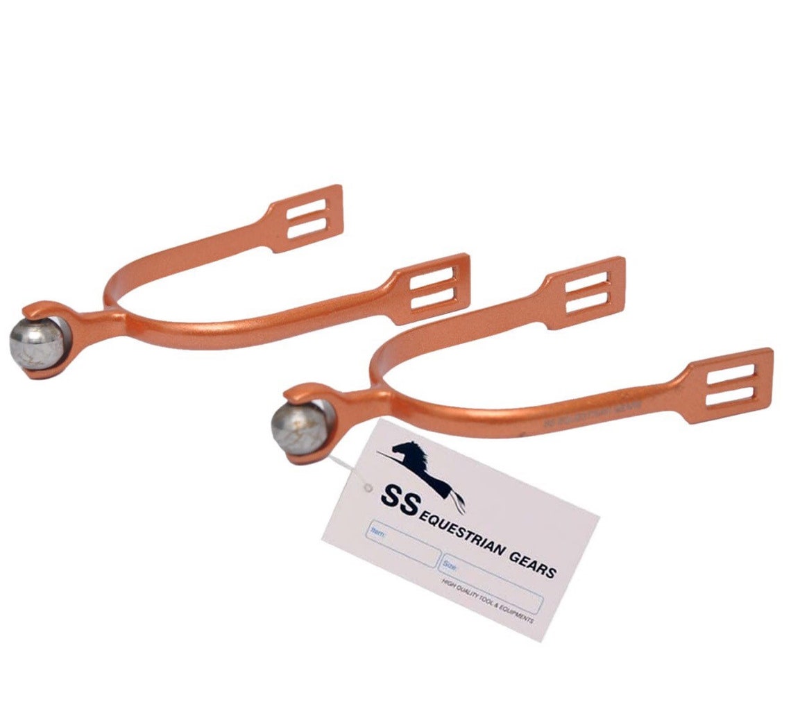 Horse Riding Spurs Metallic Orange Roller Ball Spurs Etsy