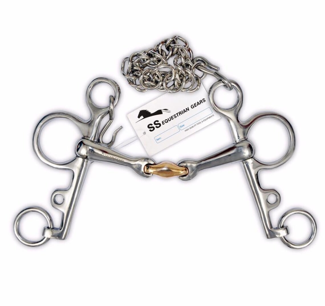 Double Jointed Pelham Bit Lozenge Copper Joint Horse Bits Etsy