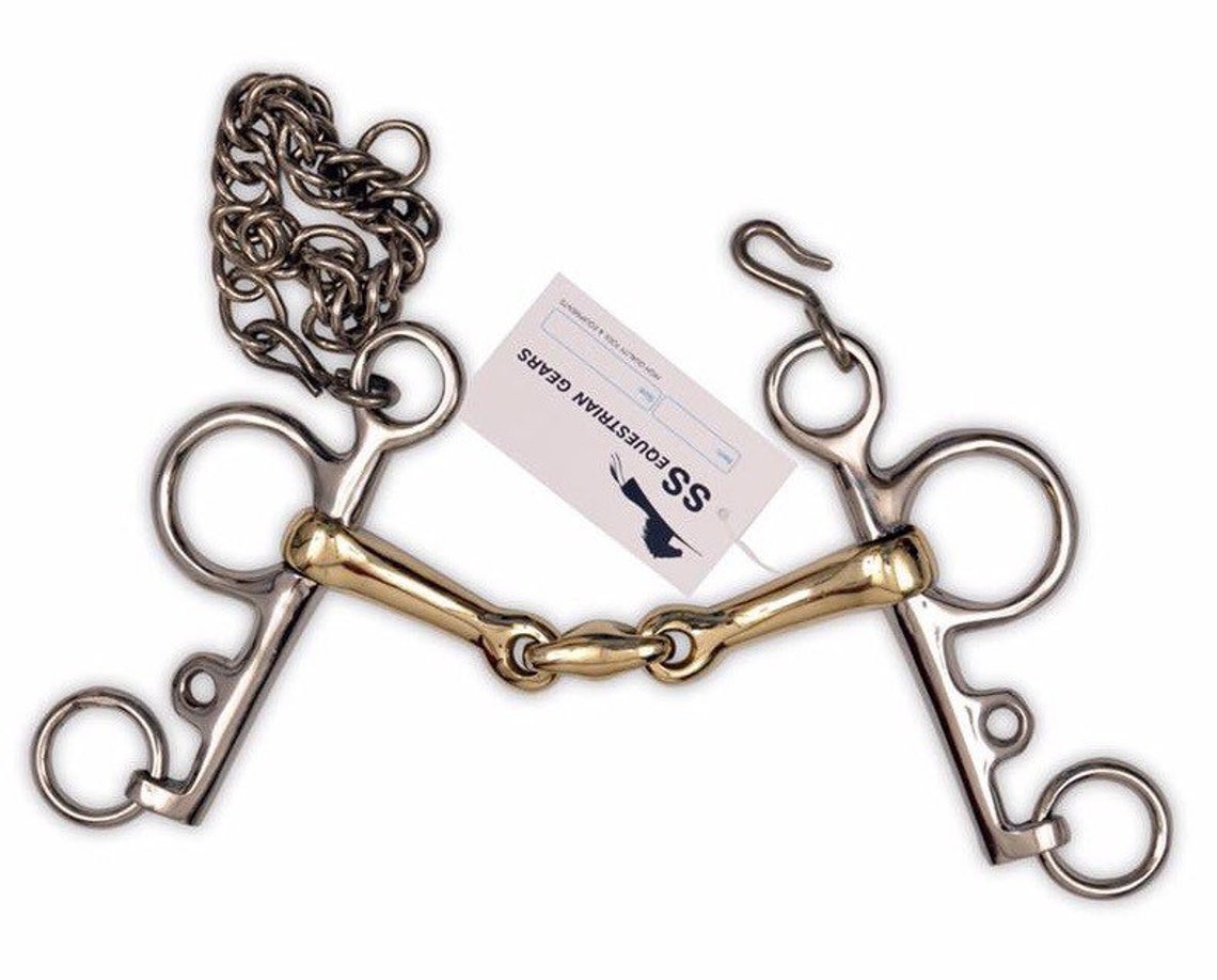 Double Jointed Pelham Bit Lozenge Coppermix Mouthpiece Horse Etsy