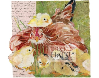 Chicken Haiku Notecards - Peeps Climb (portrait)