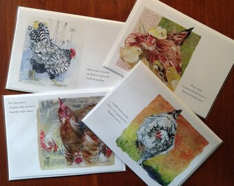 Chicken Haiku Notecards - Set of 4