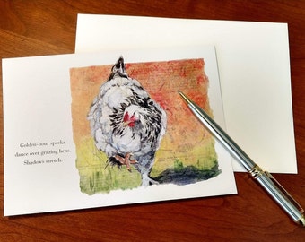Chicken Haiku Notecards - Golden Hour
