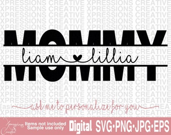 Download Mom Kids Name Svg Etsy