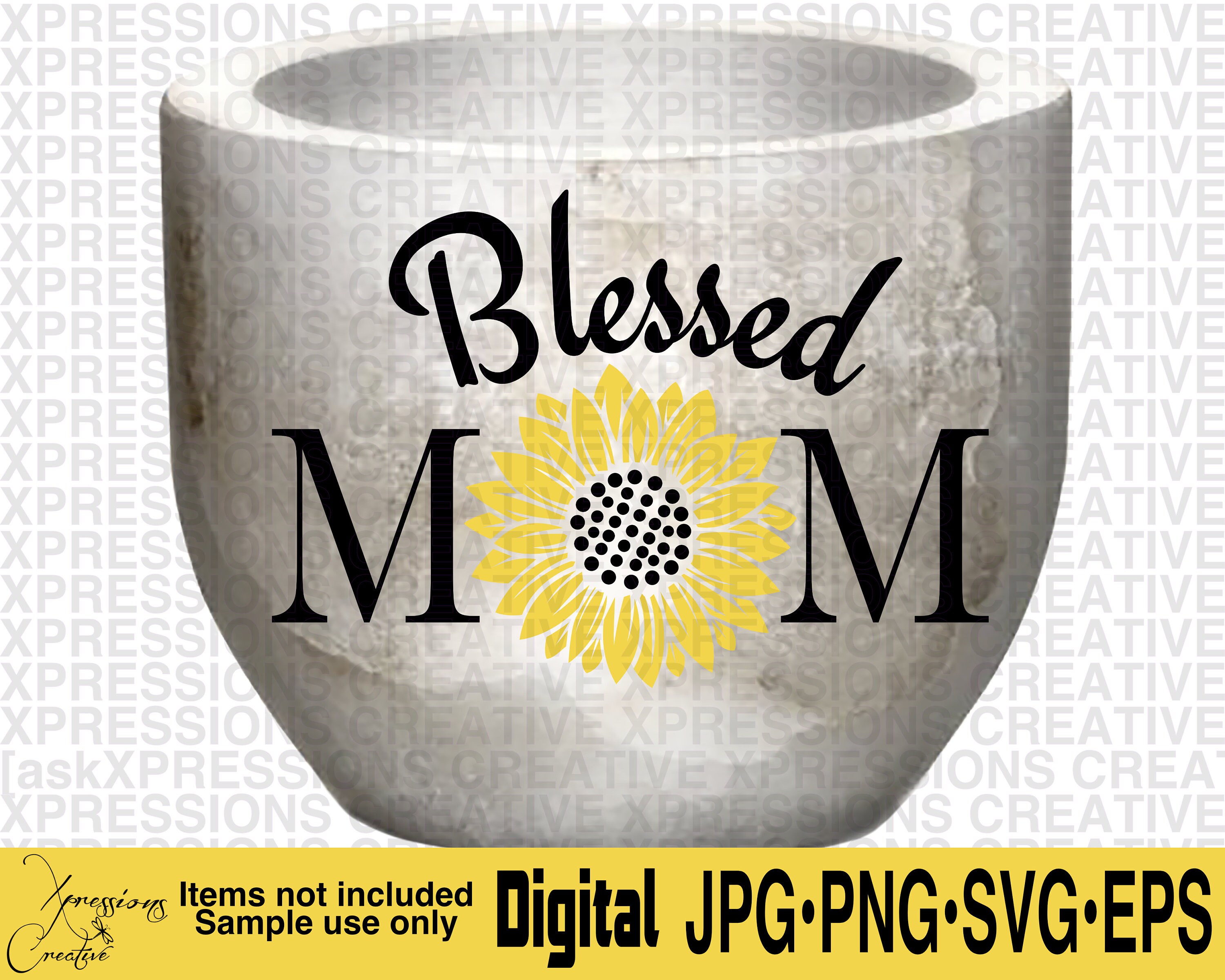 Blessed Mom svg Mom svg Sunflower svg Sunflowers svg Mom ...