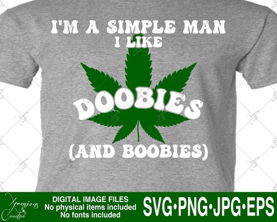 Funny Marijuana Doobies and Boobies Decal SVG