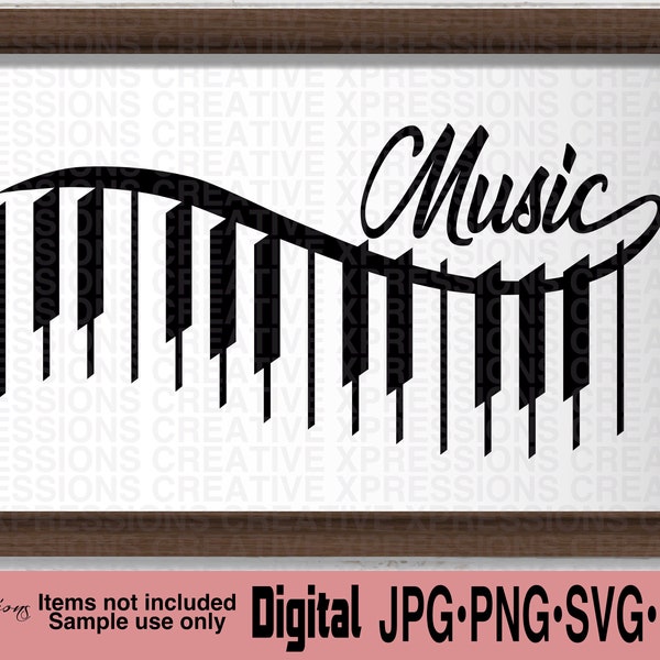 Piano Keys svg, Piano Music svg, musical svg, piano mug svg, piano wine glass svg, piano tumbler svg, piano wall art, printable piano art