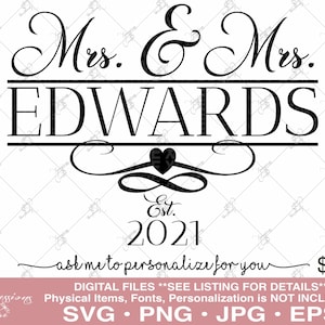 Mrs and Mrs svg, LGBTQ Wedding svg, LGBT svg, Marriage svg, Wedfing Template svg, Personalized Pride Wedding svg, Custom LGBT Wedding svg