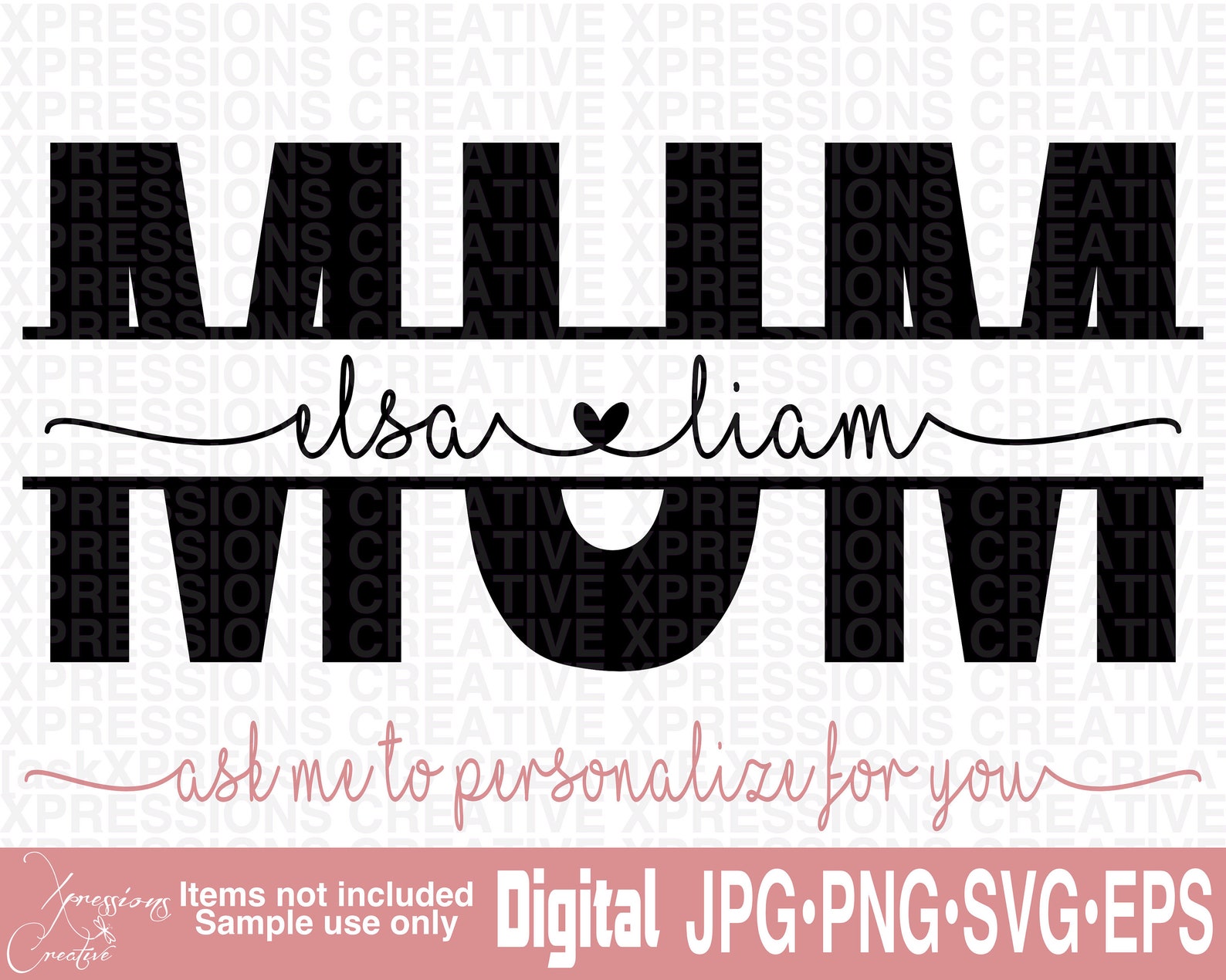Mum Svg Mum With Names Svg Mum With Kids Names Svg Mum Etsy