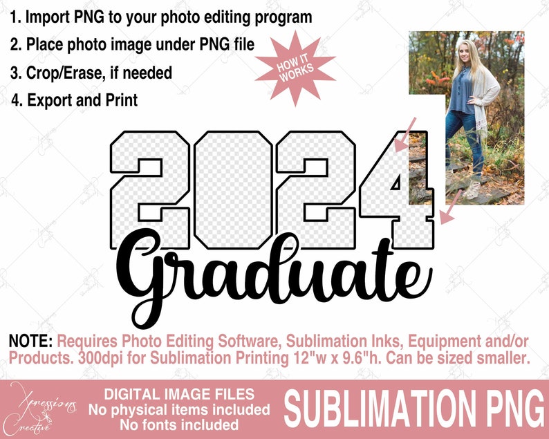 2024 Photo Template Class of 2024 Sublimation PNG Senior Etsy Finland
