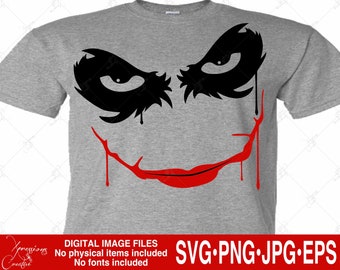 Halloween SVG, halloween face svg, scary halloween face svg, bloody halloween svg, scary clown face svg, clown face svg, halloween clown svg