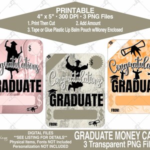 Carta di denaro per laurea, Carta di denaro per laureato, PNG di laurea, Carta di denaro stampabile, Pacchetto di carte di denaro, Regalo di carta di laurea stampabile