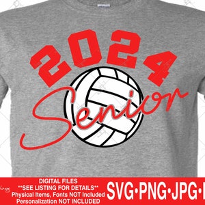 2024 Senior Volleyball Svg, Class of 2024, 2024 Graduate, Volleyball ...